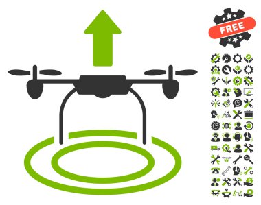 Araçlar Bonusu ile Drone Vektör Simgesini Başlat