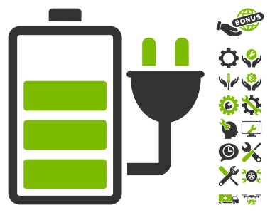 Araçlar Bonusu ile Pil Vektör Simgesini Şarj Edin