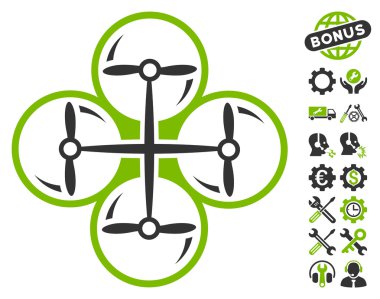 Drone Vidalar Vektör Simgesi Araçları Bonus ile