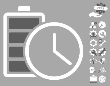 Araçlar bonusu ile Pil Zamanı Vektör Simgesi