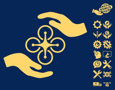 Hava Copter Bakım Eller Vektör Simge Araçları Bonus ile