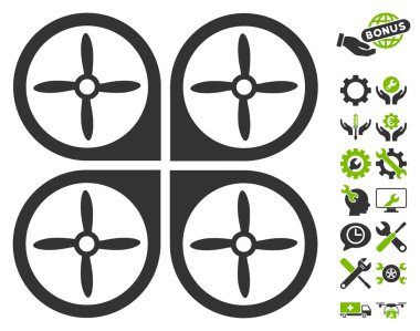 Araçlar Bonus ile Nanocopter Vektör Simgesi