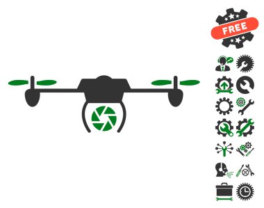 Araçlar Bonus ile Shutter Spy Airdrone Vektör Simgesi