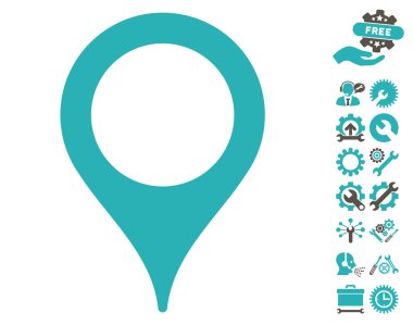 Araçlar Bonus ile Harita İşaretçisi Vektör Simgesi