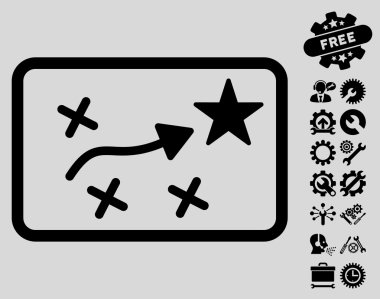 Araçlar Bonus ile Rota Planı Vektör Simgesi