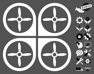 Araçlar Bonus ile Nanocopter Vektör Simgesi
