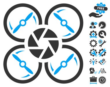 Araçlar bonus ile Shutter Drone Vektör Simgesi