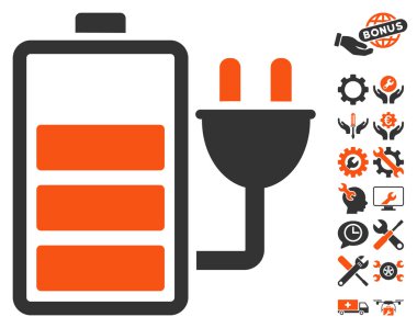 Araçlar Bonusu ile Pil Vektör Simgesini Şarj Edin