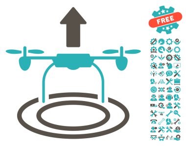 Araçlar Bonusu ile Drone Vektör Simgesini Başlat