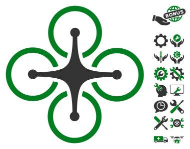 Airdrone Vector Icon With Tools Bonus