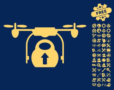 Araçlar bonus ile yük kargo drone vektör simgesi