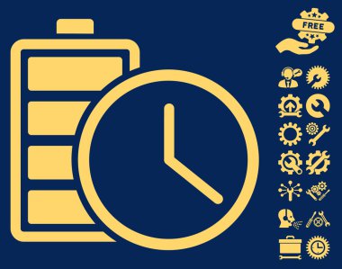 Araçlar bonusu ile Pil Zamanı Vektör Simgesi