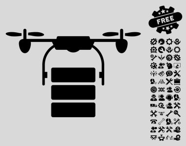Araçlar bonus ile Kargo Drone Vektör Simgesi