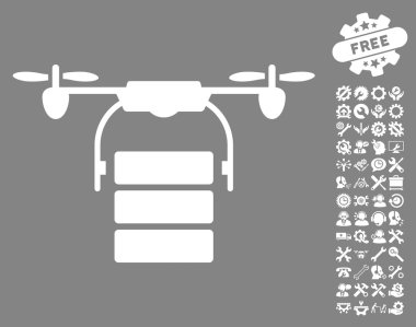 Araçlar bonus ile Kargo Drone Vektör Simgesi