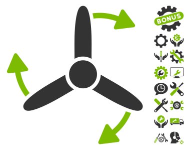 Üç uçlu vidalı döndürme vektör simgesi araçlar Bonus ile