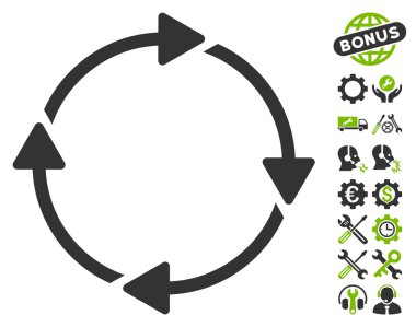 Araçlar bonusu ile Döndürme Vektör Simgesi