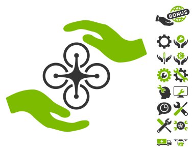 Hava Copter Bakım Eller Vektör Simge Araçları Bonus ile