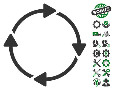 Araçlar bonusu ile Döndürme Vektör Simgesi