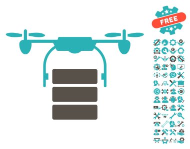 Araçlar bonus ile Kargo Drone Vektör Simgesi