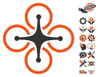 Airdrone Vector Icon With Tools Bonus