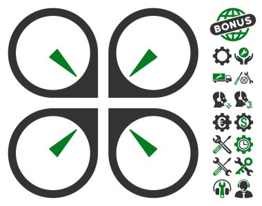 Araçlar Bonus ile Hover Drone Vektör Simgesi