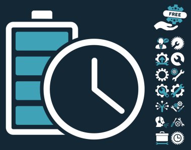 Araçlar bonusu ile Pil Zamanı Vektör Simgesi