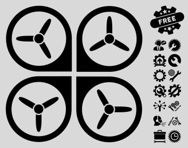 Araçlar Bonus ile Quadrotor Vektör Simgesi