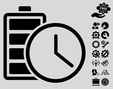 Araçlar bonusu ile Pil Zamanı Vektör Simgesi