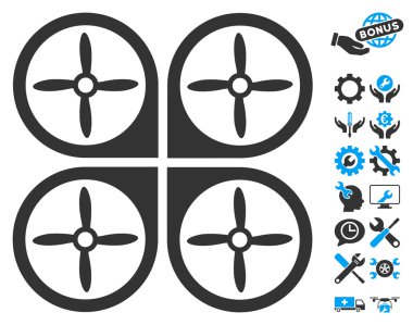Araçlar Bonus ile Nanocopter Vektör Simgesi