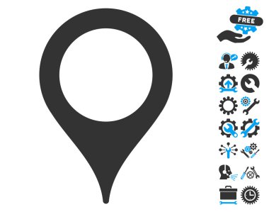 Araçlar Bonus ile Harita İşaretçisi Vektör Simgesi