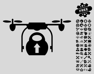 Araçlar bonus ile yük kargo drone vektör simgesi