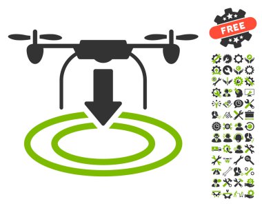 Araçlar bonus ile Drone Iniş Vektör Simgesi