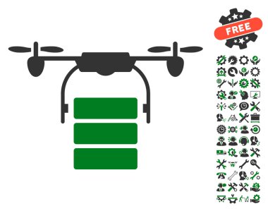 Araçlar bonus ile Kargo Drone Vektör Simgesi