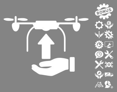 Araçlar bonus ile Drone El Vektör Simgesi Gönder