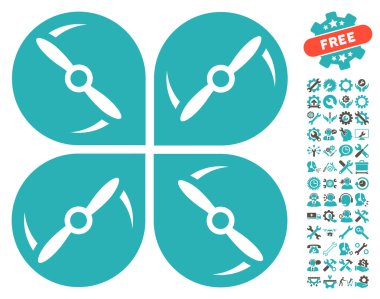 Airdrone Screws Rotation Vector Icon With Tools Bonus