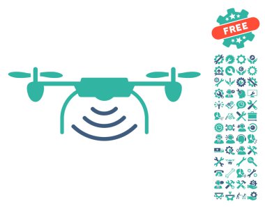 Radyo Verici Airdrone Vektör Simgesi Araçları Bonus ile