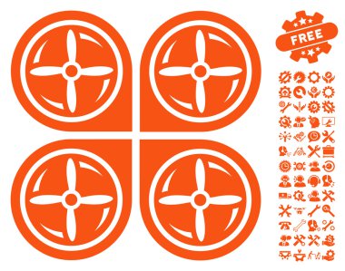 Nanocopter Vidalar Takımbonus ile Rotaion Vektör Simgesi