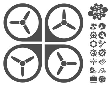Araçlar Bonus ile Quadrotor Vektör Simgesi