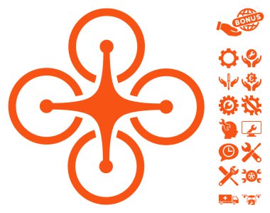 Airdrone Vector Icon With Tools Bonus