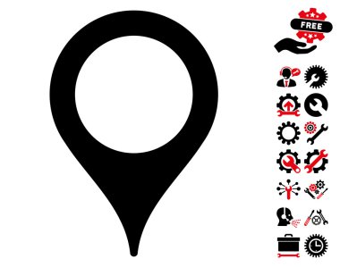 Araçlar Bonus ile Harita İşaretçisi Vektör Simgesi