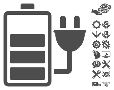 Araçlar Bonusu ile Pil Vektör Simgesini Şarj Edin