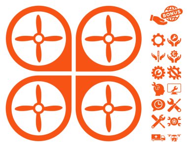 Araçlar Bonus ile Nanocopter Vektör Simgesi