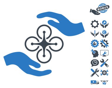 Hava Copter Bakım Eller Vektör Simge Araçları Bonus ile