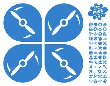 Airdrone Screws Rotation Vector Icon With Tools Bonus