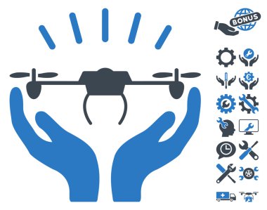 Drone Fırlatma Eller Vektör Simgesi Araçlar Bonus ile