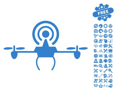 Wifi Repeater Drone Vector Icon With Tools Bonus