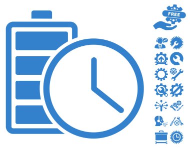 Araçlar bonusu ile Pil Zamanı Vektör Simgesi