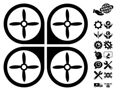 Araçlar Bonus ile Nanocopter Vektör Simgesi