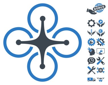 Airdrone Vector Icon With Tools Bonus