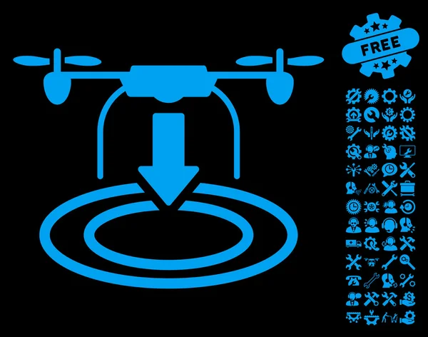 Araçlar bonus ile Drone Iniş Vektör Simgesi